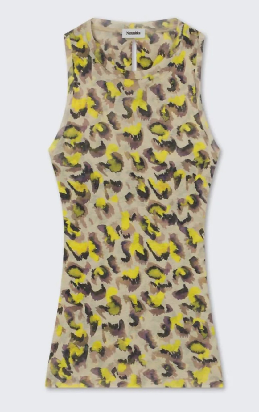 Gorgeous Nanushka Safea Top in Watercolor Leopard sz XS EUC